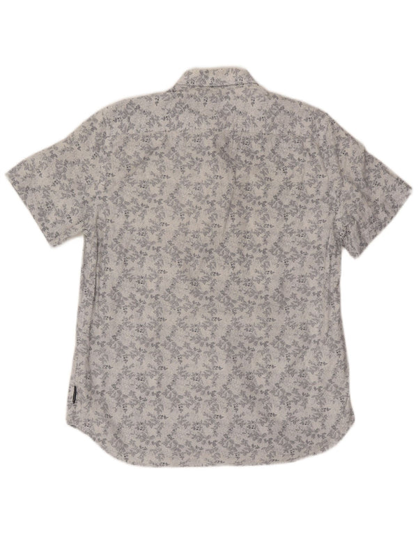French Connection Chemise à Manches Courtes Homme Grand Blanc Floral Coton