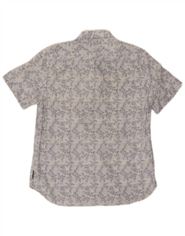 French Connection Chemise à Manches Courtes Homme Grand Blanc Floral Coton