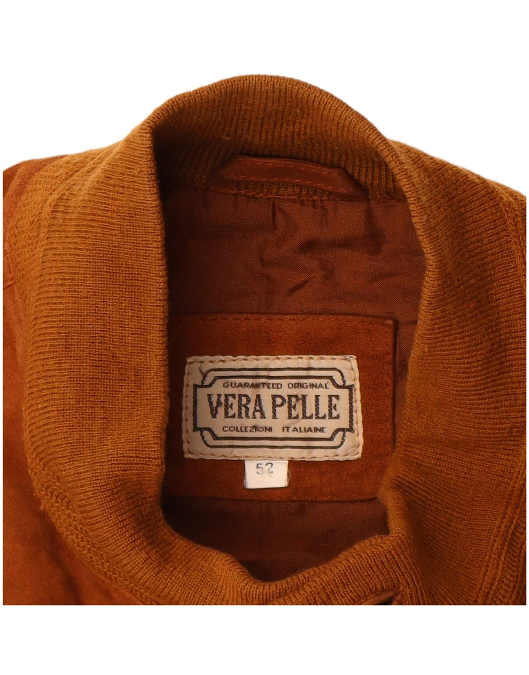 VINTAGE Veste Bomber En Daim Homme IT 52 XL Cuir Marron