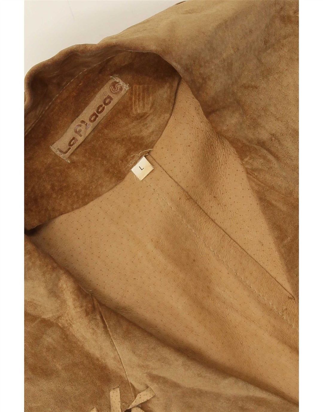vintage Femme 2 Boutons Blazer En Daim Veste UK 14 Grand Beige