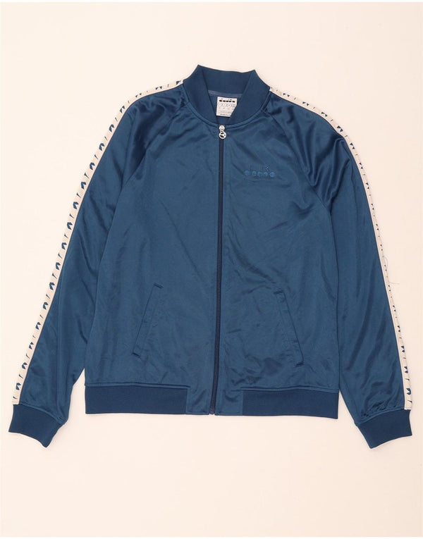 DIADORA Veste de survêtement pour femme UK 16 Large Bleu Marine Colourblock