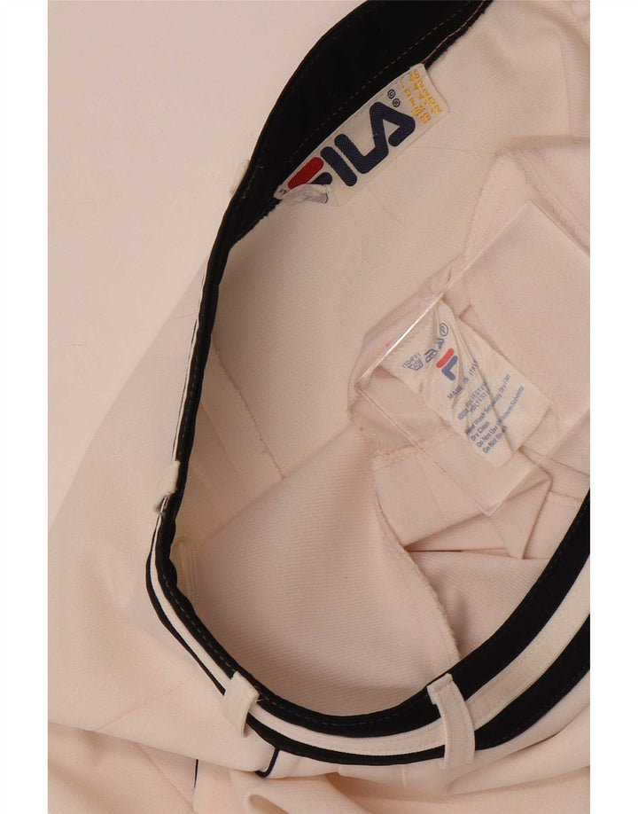 Fila Mini jupe de tennis pour femme UK 12 en polyester rayé blanc moyen
