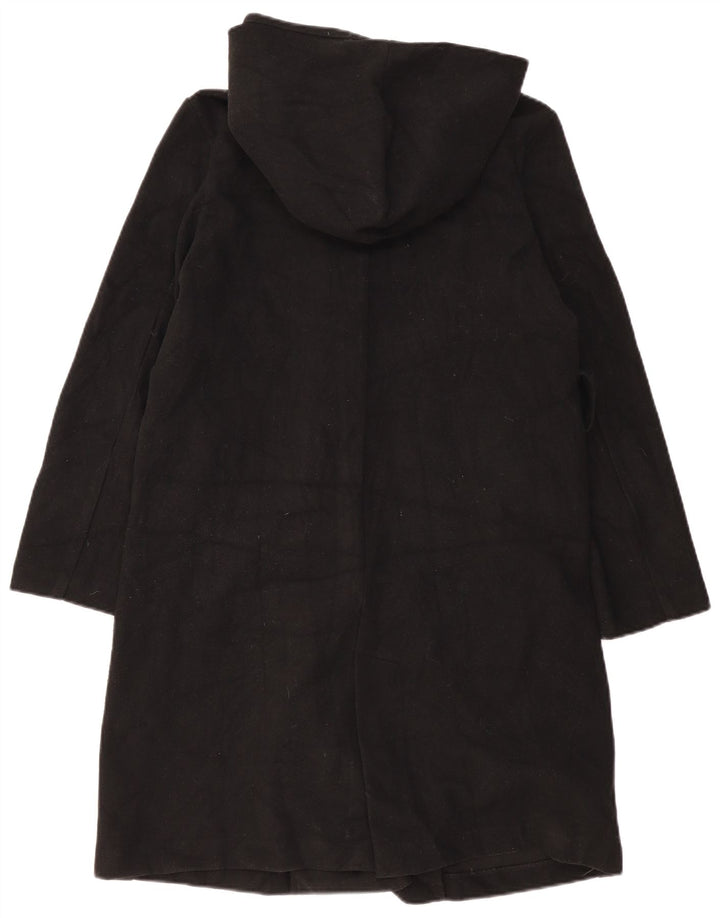 ZARA Manteau à capuche surdimensionné pour femme UK 6 XS Noir