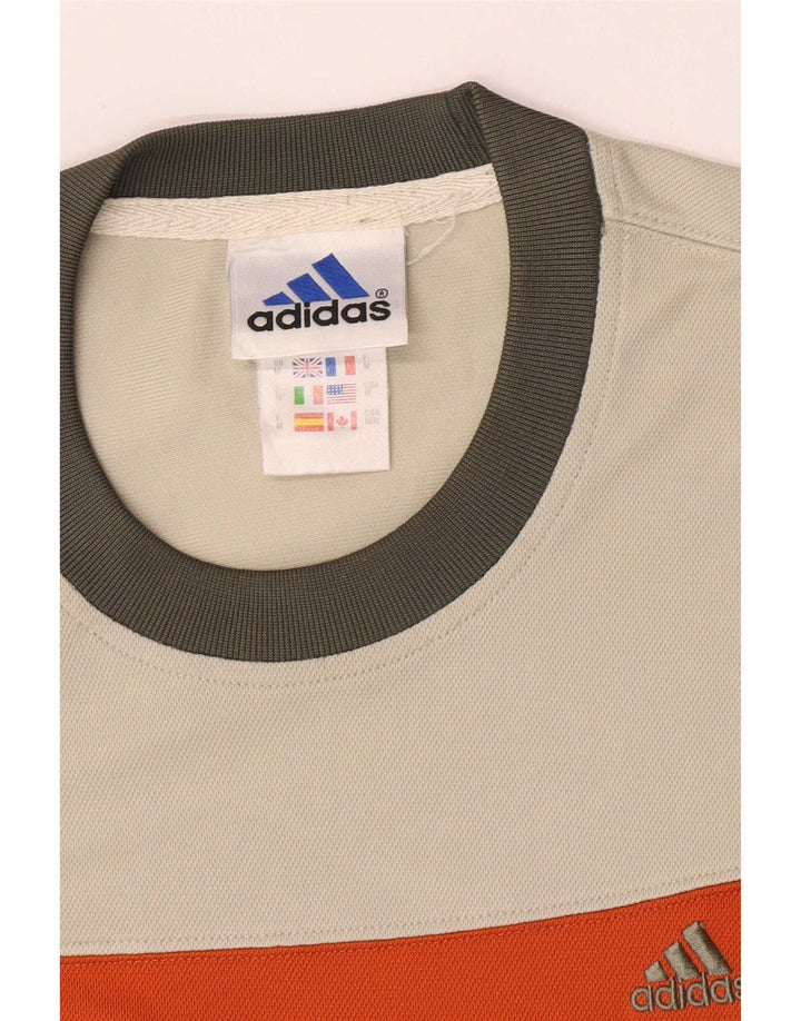 Adidas T-shirt pour homme en polyester color block beige moyen