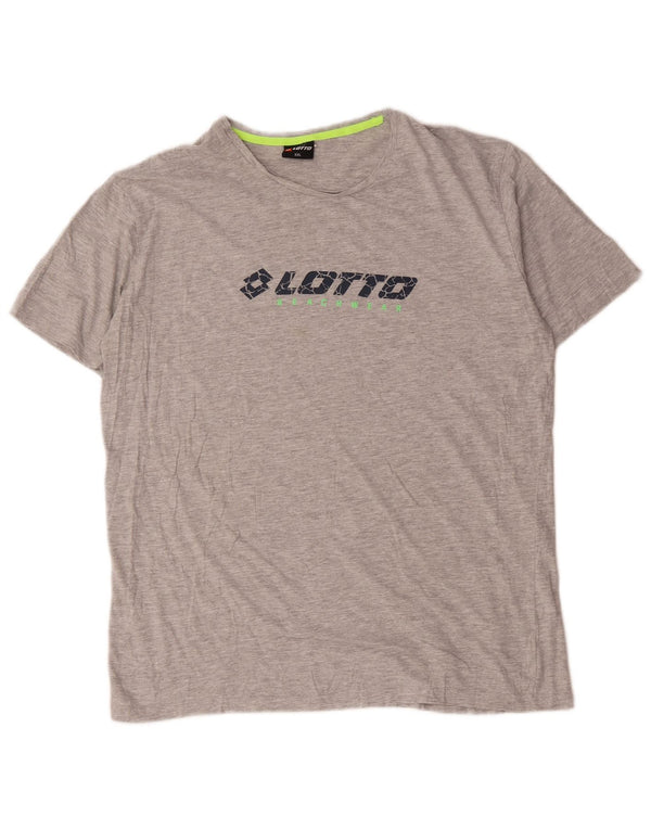 Lotto T-Shirt Graphique Homme Top 2XL Gris Moucheté