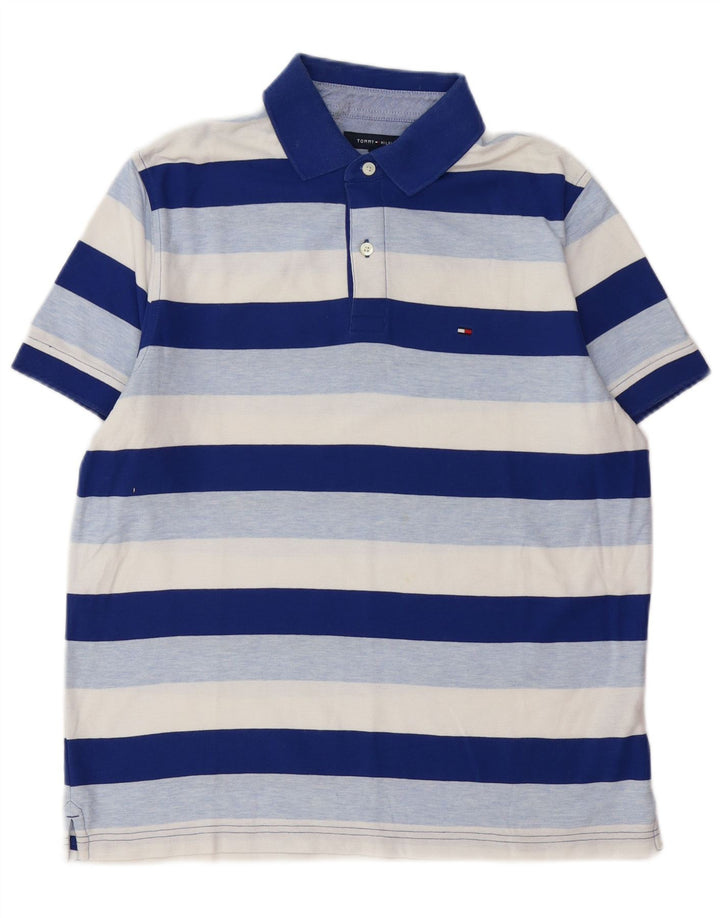 TOMMY HILFIGER Polo Homme Bleu Moyen Rayé Coton
