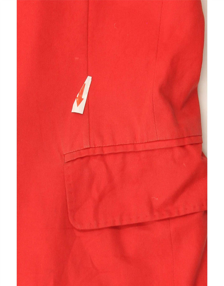 Max Mara Veste Blazer à 2 Boutons à Manches Courtes pour Femme UK 14 Grand Coton Rouge