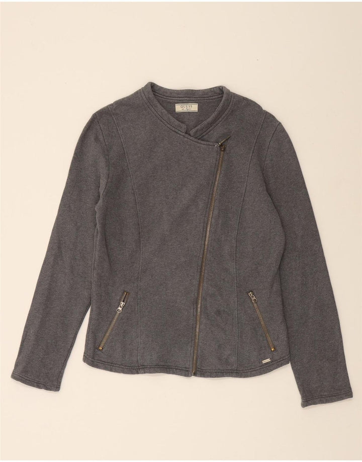 GUESS Womens Tracksuit Top Jacket UK 12 Medium Grey Cotton Vintage Guess and Second-Hand Guess from Messina Hembry 