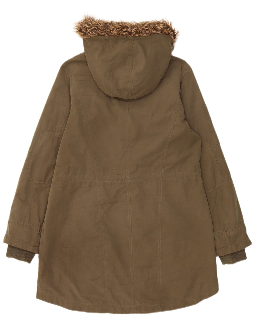 Oasis Parka à capuche pour femme UK 10 Petit Kaki Polyester