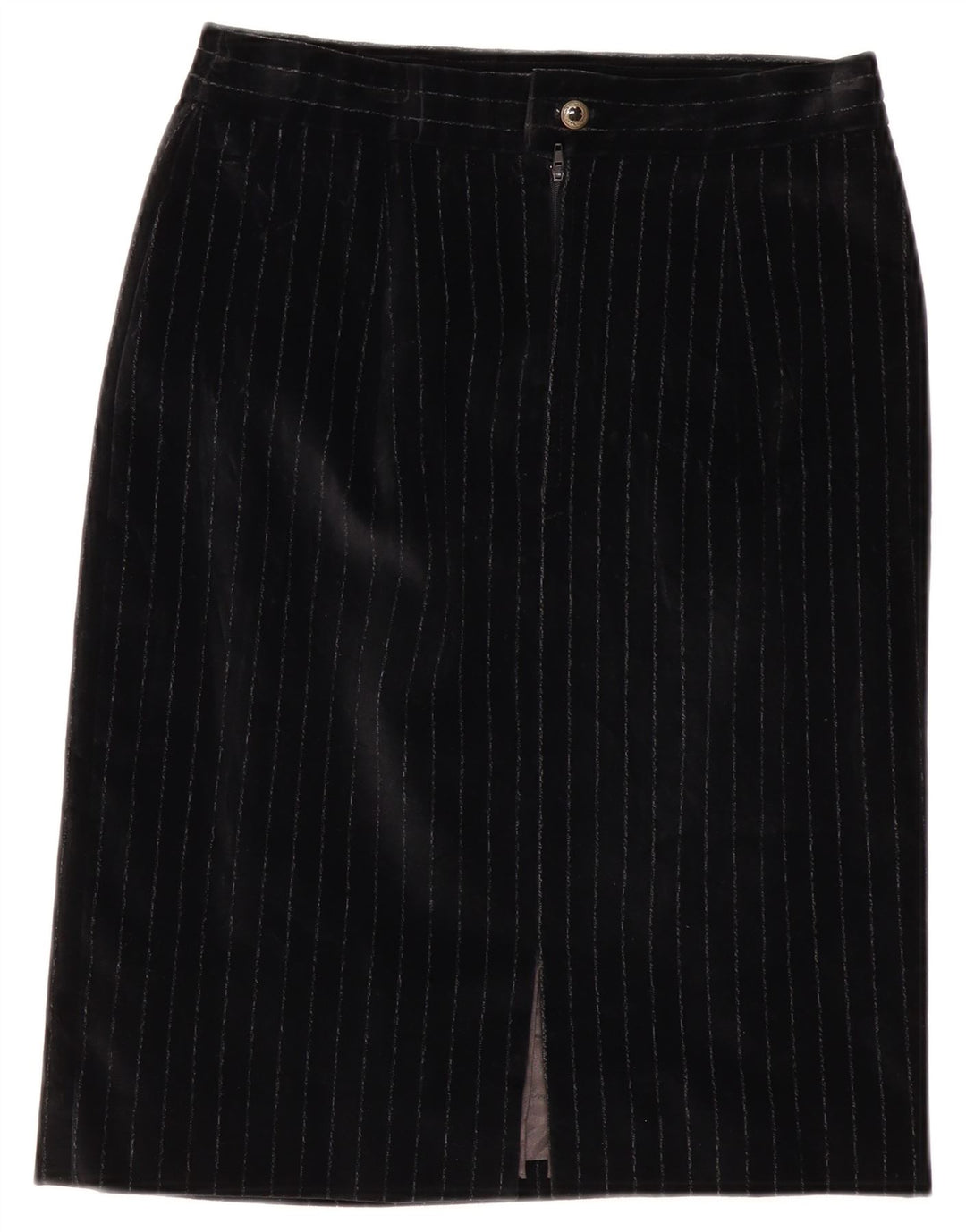 VINTAGE Ensemble jupe 2 pièces 5 boutons pour femme UK 12 Medium W28 Noir