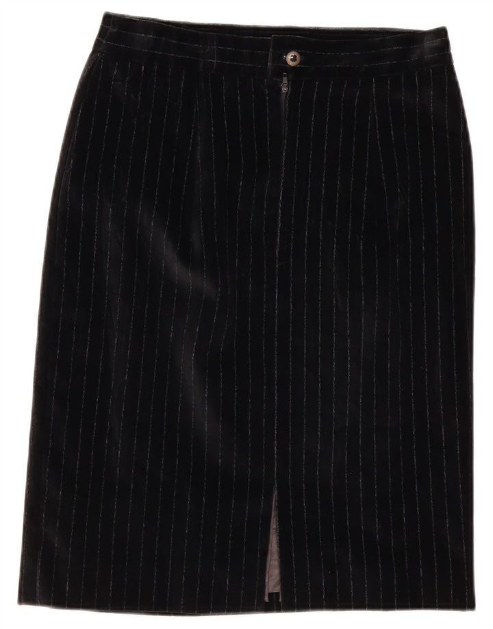 VINTAGE Ensemble jupe 2 pièces 5 boutons pour femme UK 12 Medium W28 Noir