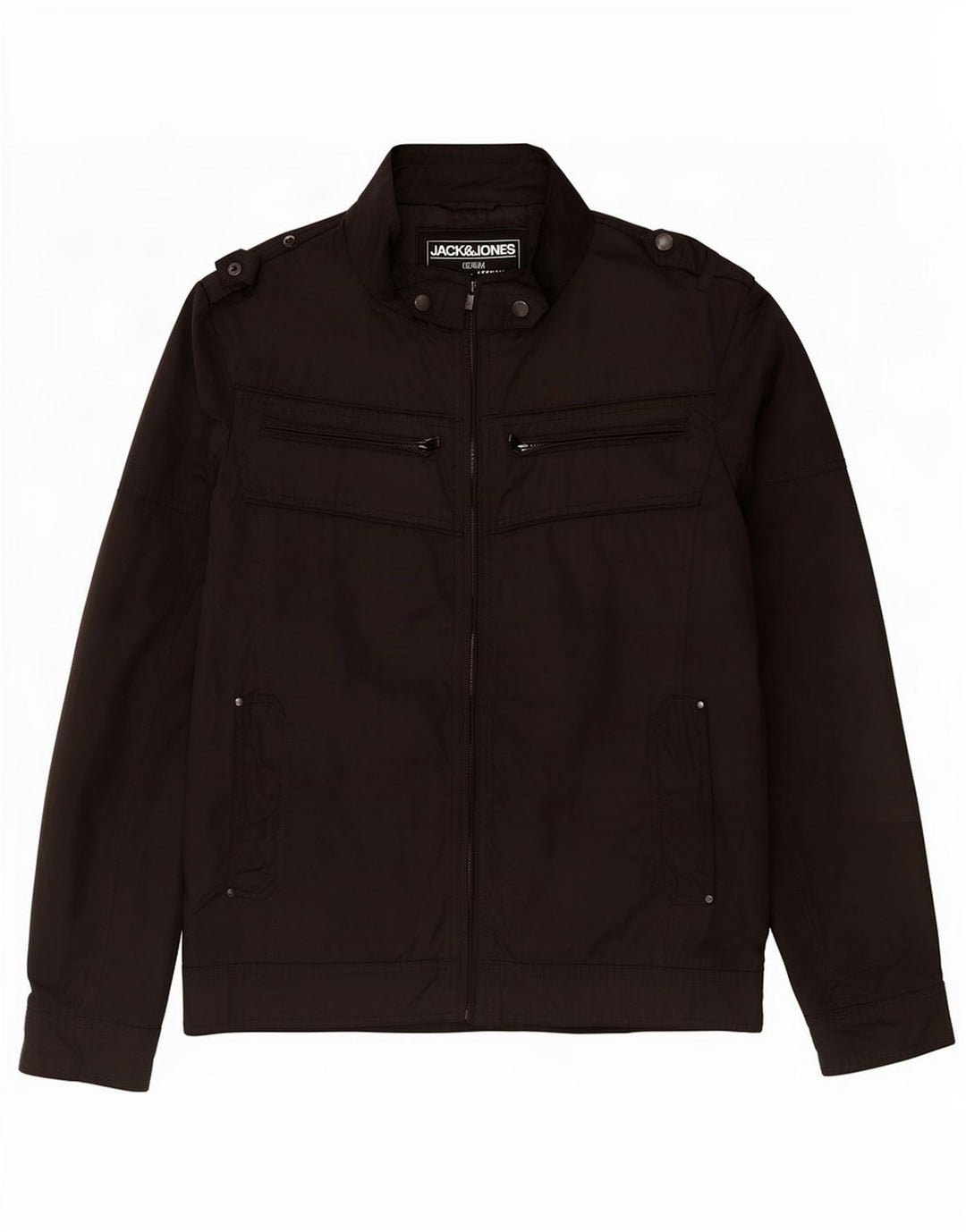 Jack & Jones Veste militaire pour homme UK 40 Large Noir Polyester