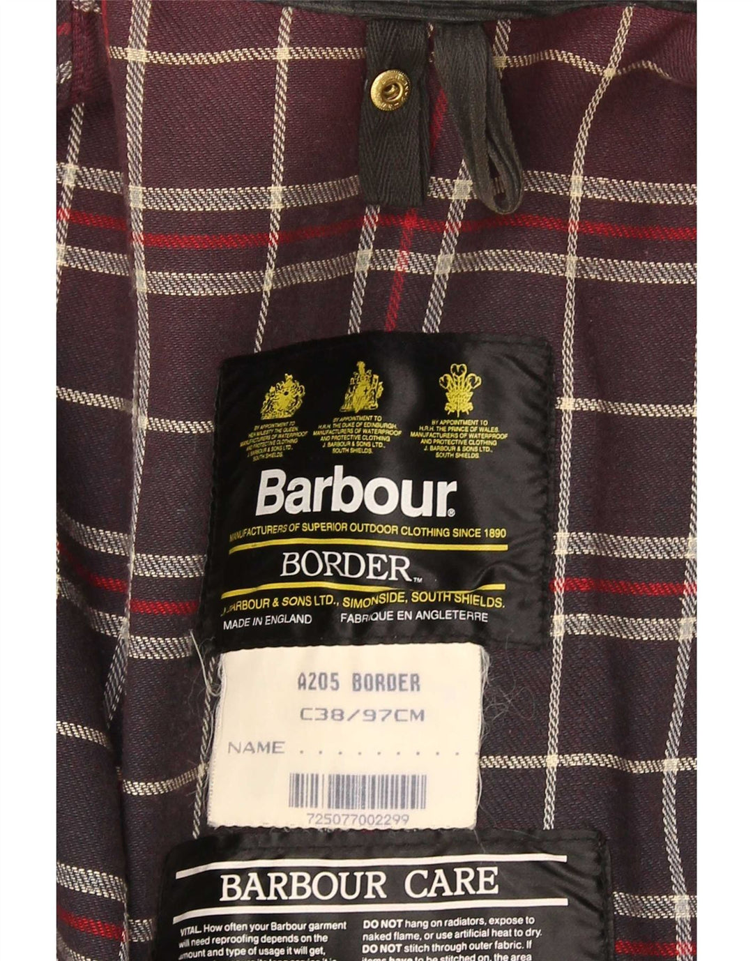 Barbour Veste en coton ciré pour homme EU 38 Noir moyen
