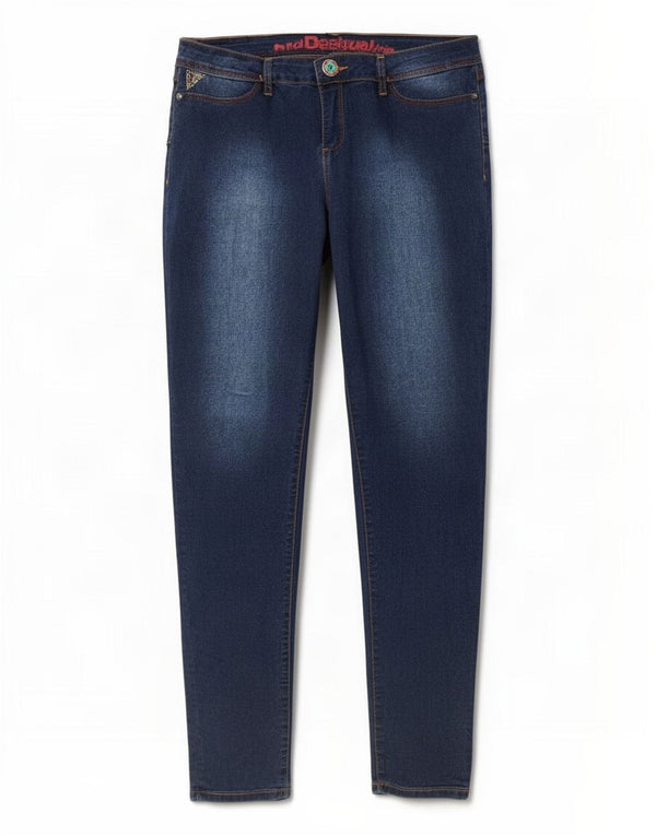 Desigual Jean Jegging Femme W34 L32 Bleu Marine Coton