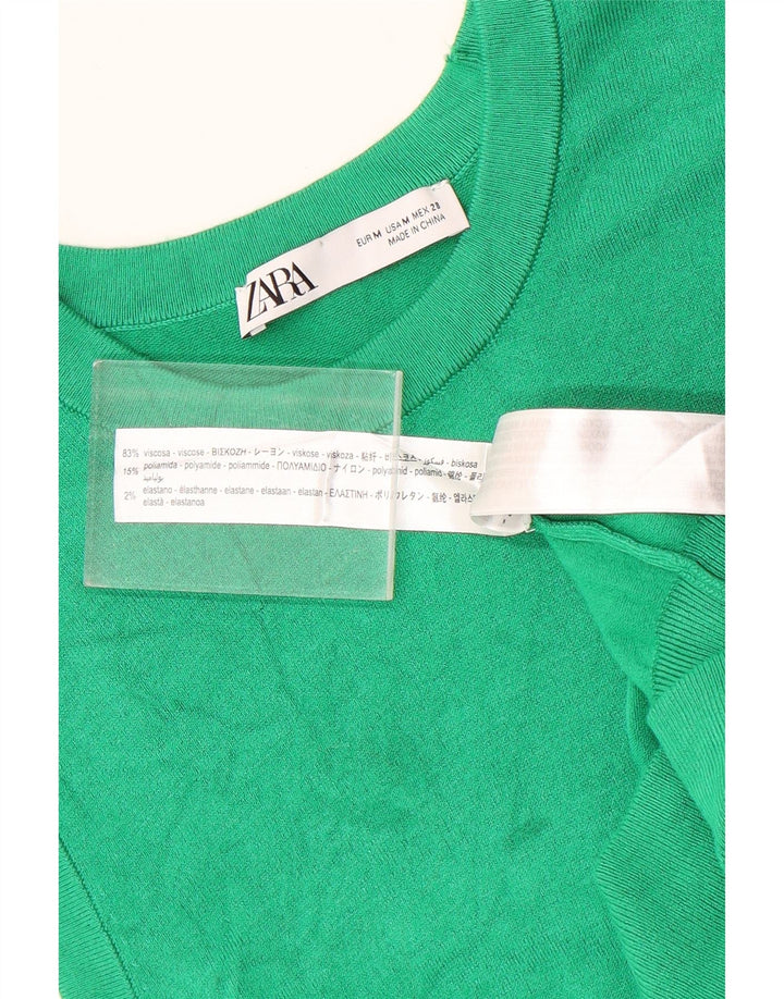 Zara Femme Débardeur UK 12 Vert Moyen Viscose