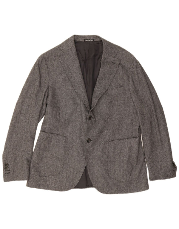 Carlo Barbera Veste Blazer 2 Boutons pour Homme IT 50 Grand Gris à Chevrons