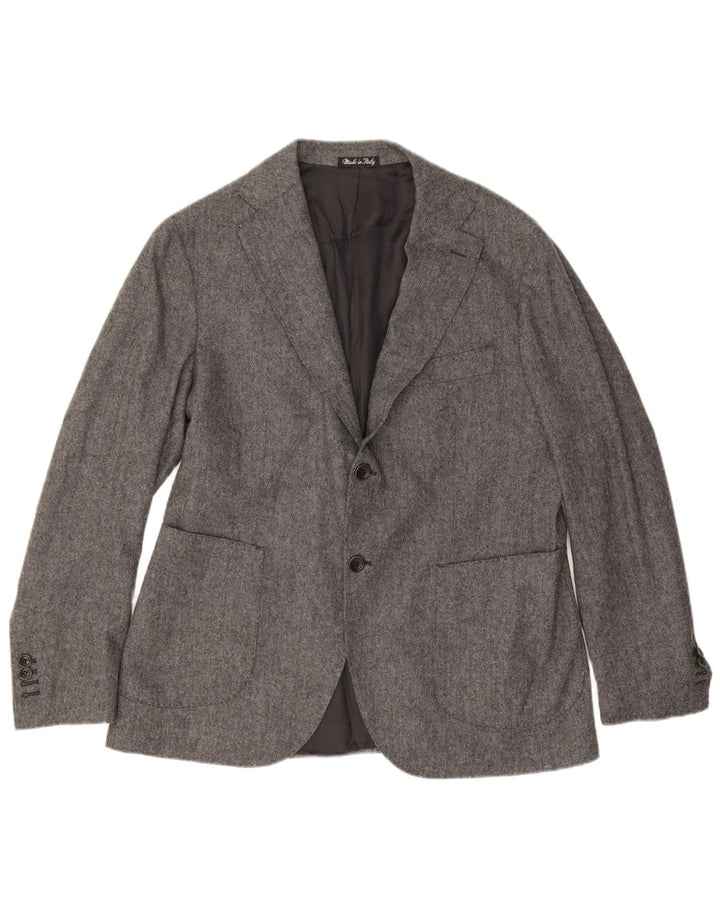 Carlo Barbera Veste Blazer 2 Boutons pour Homme IT 50 Grand Gris à Chevrons