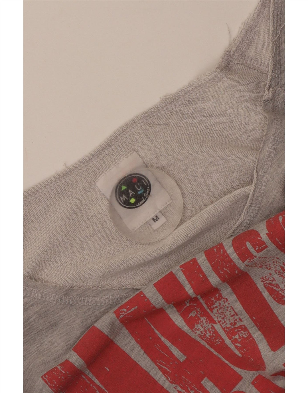 Maui and Sons Haut court graphique à manches 3/4 pour femme Gris moyen UK 14