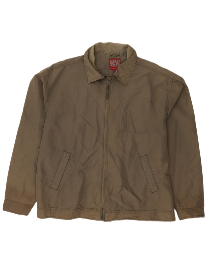Rifle Hommes Khakis Bomber Veste UK 42 XL Kaki Polyamide