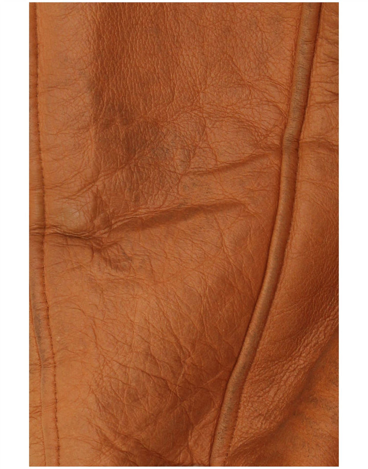 Trussardi Manteau Shearling Femme UK 18 XL Cuir Beige