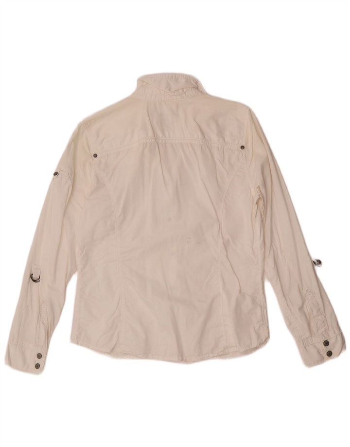 Eddie Bauer Chemise Femme UK 14 Coton Blanc Moyen