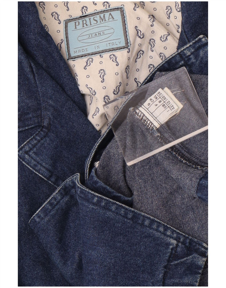 Prisma Veste blazer en jean à 1 bouton pour femme UK 12 Bleu marine moyen en coton