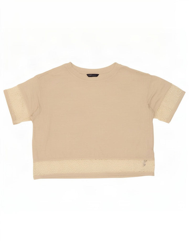 Marks & Spencer T-shirt surdimensionné pour femme UK 16 Grand lin beige