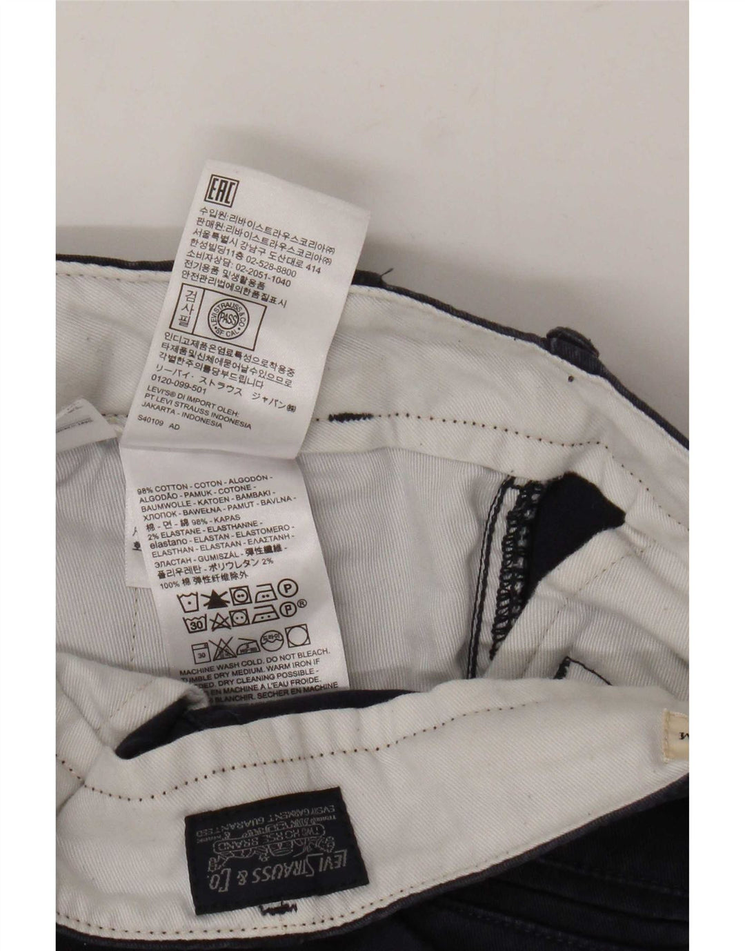 Levi's Short Chino Homme W34 Large Bleu Marine Coton