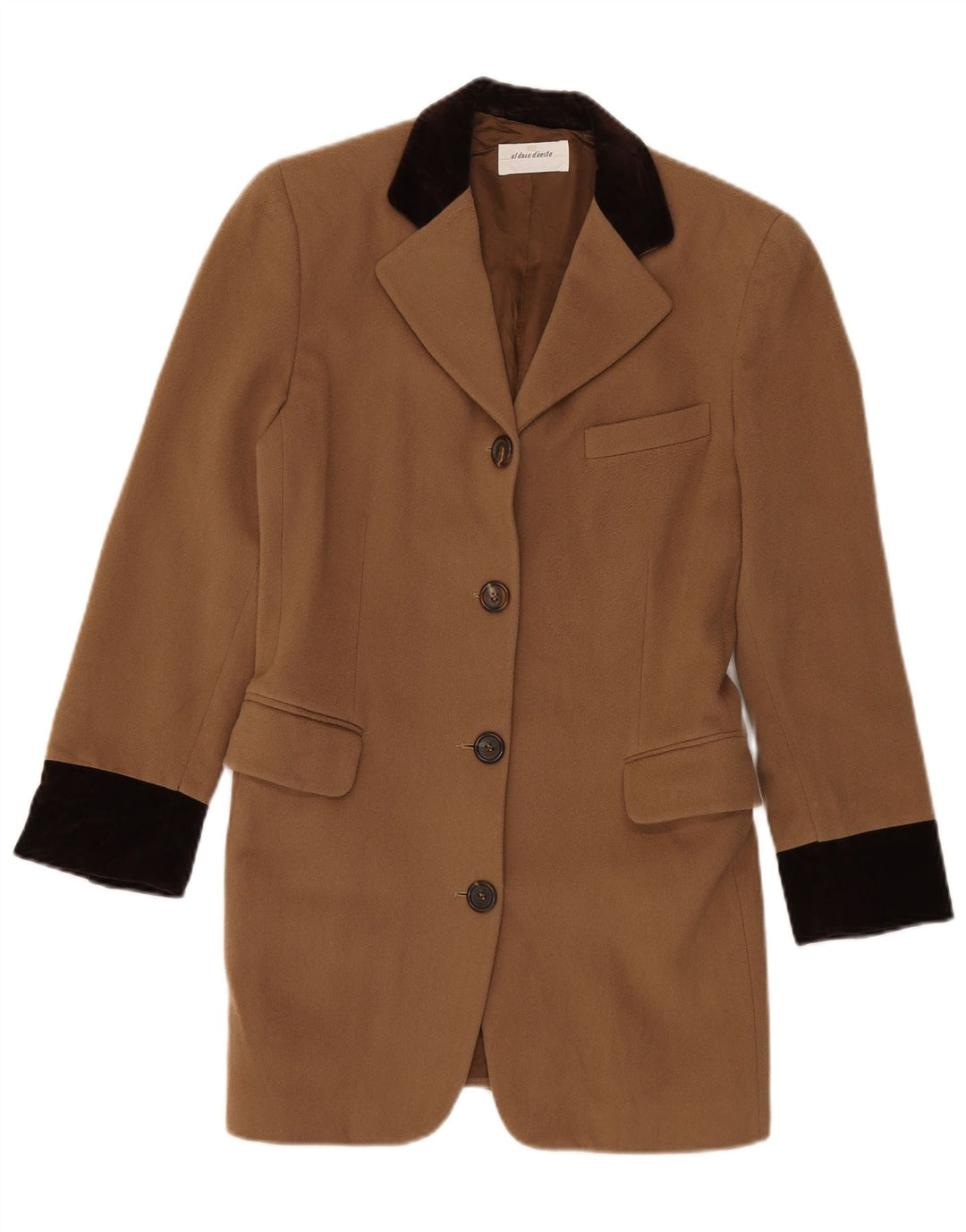 Al Duca D'Aosta Veste blazer longue à 4 boutons pour femme IT 40 Small Marron