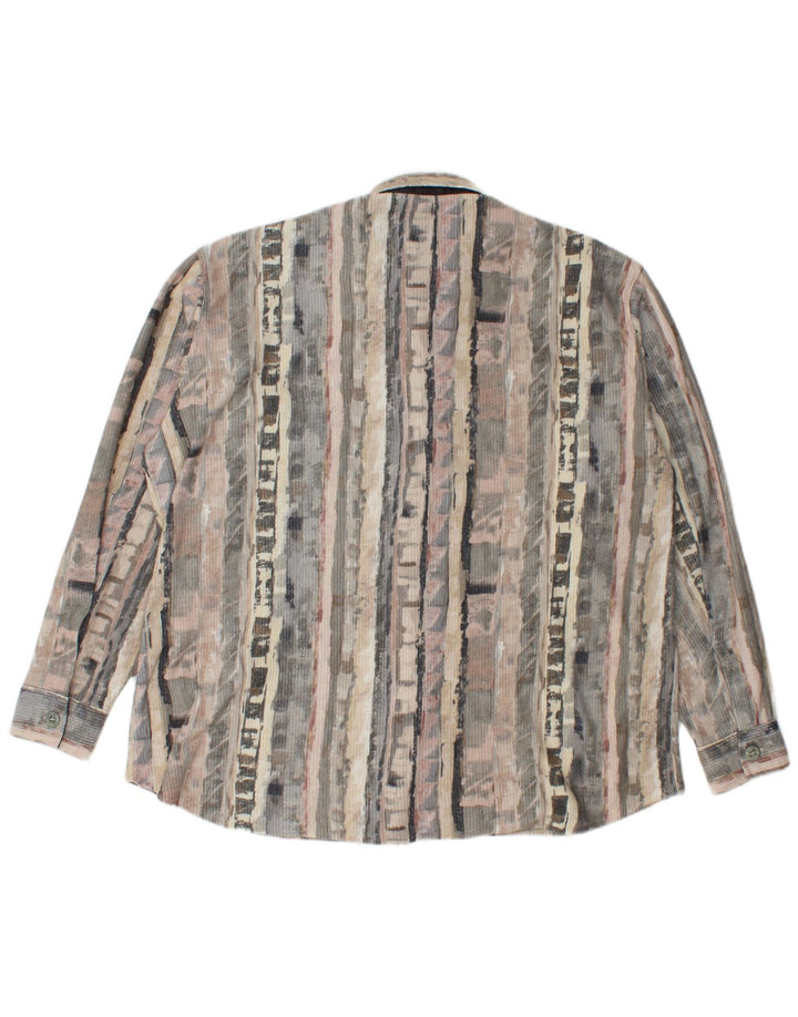 Chemise polaire homme vintage grand gris géométrique