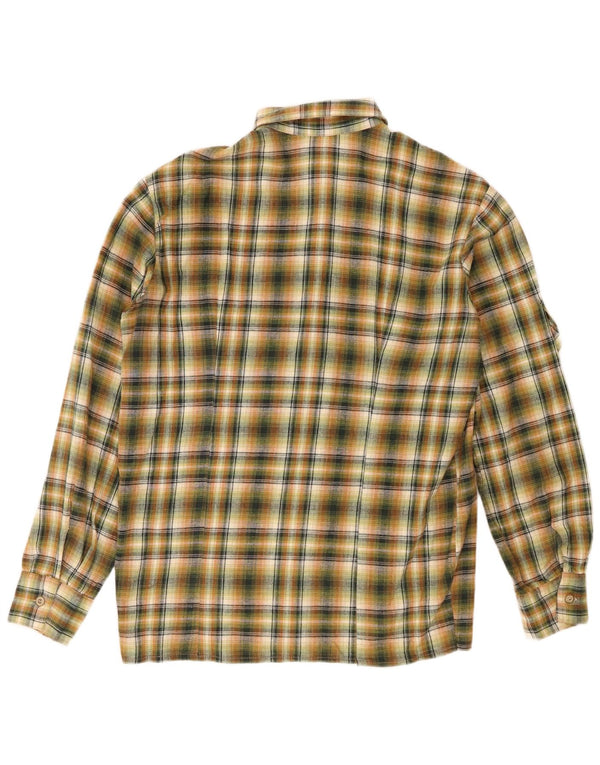 chemise en flanelle femme vintage IT 48 XL Coton à carreaux verts
