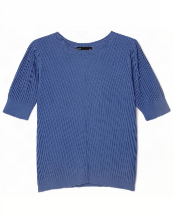 Marks & Spencer Pull col bateau pour femme UK 16 Large Bleu