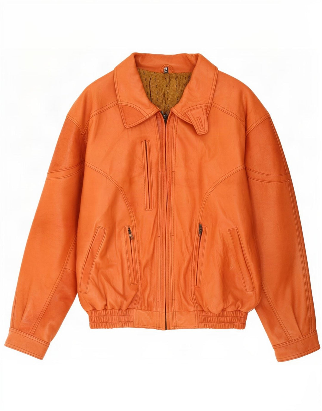 veste en cuir homme vintage IT 50 Grand Marron