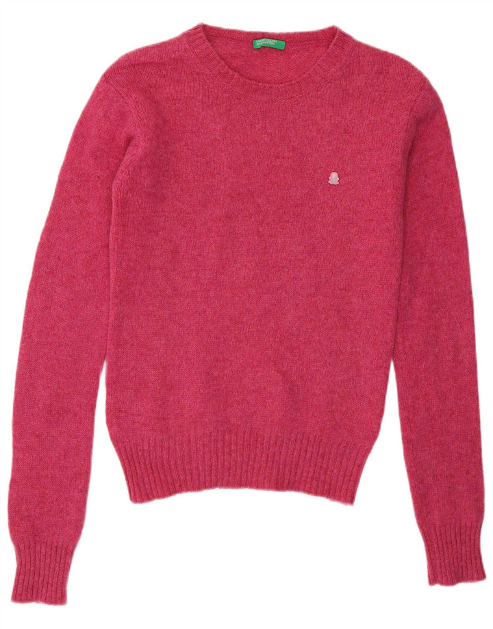 Benetton Pull à col rond pour femme UK 8 Small Rose
