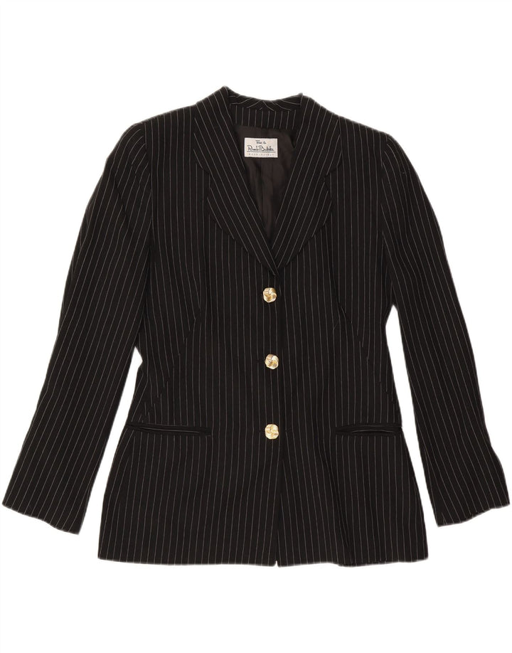 RENATO BALESTRA Veste Blazer 3 Boutons Femme IT 46 Grandes Rayures Noires