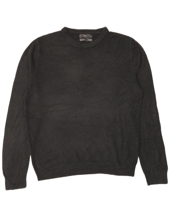 Marks & Spencer Pull à col rond pour homme en acrylique noir Taille L