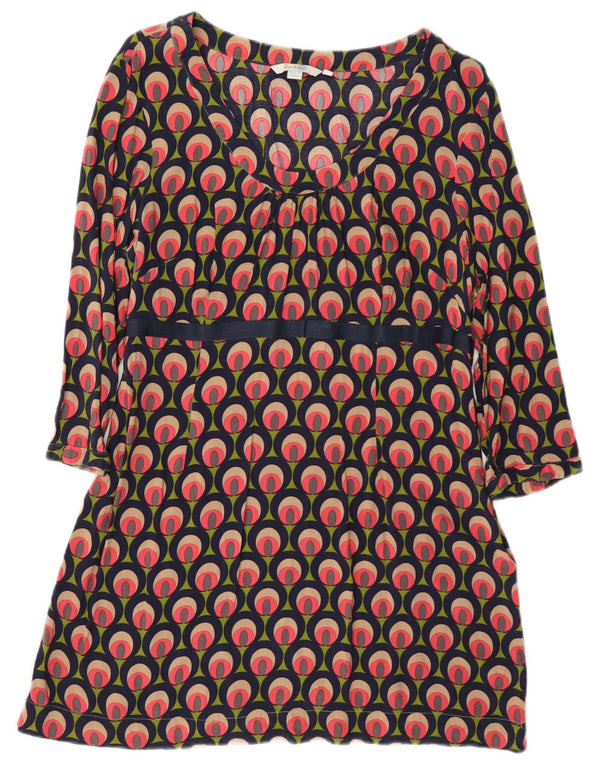 Boden Femme Robe trapèze à manches 3/4 UK 18 XL Multicolore Géométrique