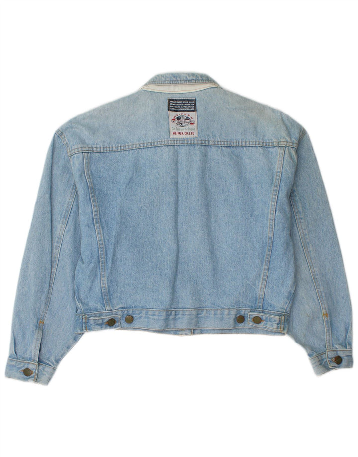 Weipper Veste en jean courte pour femme UK 16 Large Bleu