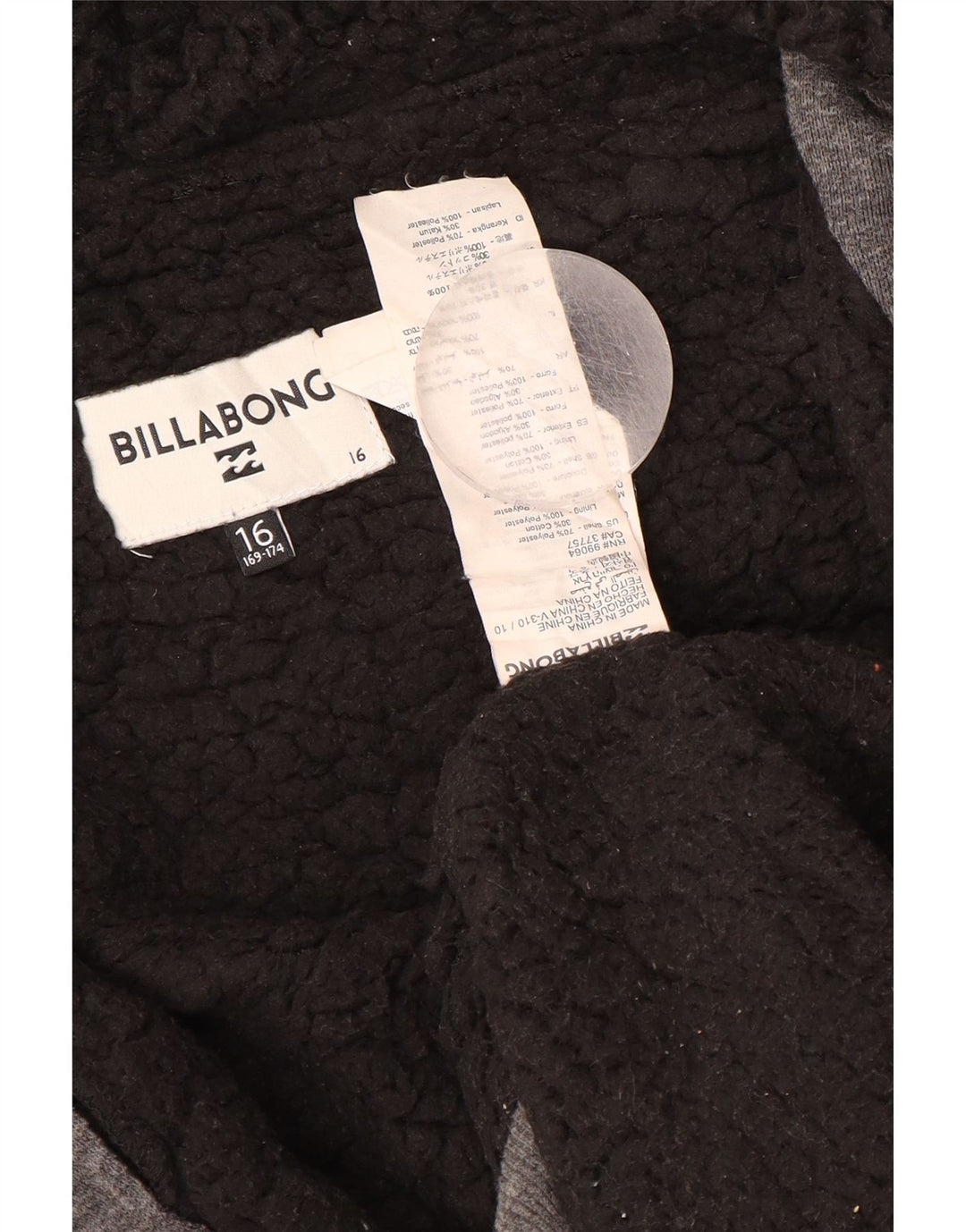 BILLABONG Pull à capuche zippé Sherpa Garçon 15-16 ans Gris Polyester
