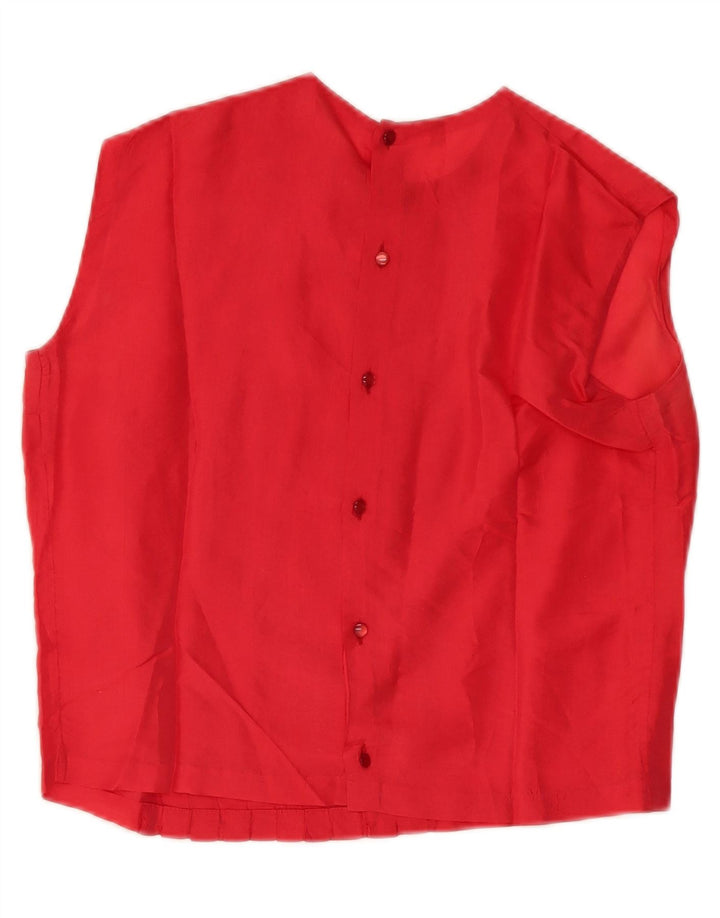 VINTAGE Womens Sleeveless Blouse Top UK 14 Medium Red Vintage Vintage and Second-Hand Vintage from Messina Hembry 
