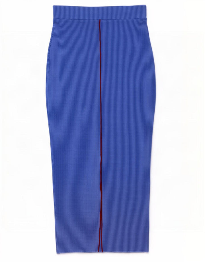 Zara Femme Maxi Jupe Crayon Petit W26 Bleu Polyester