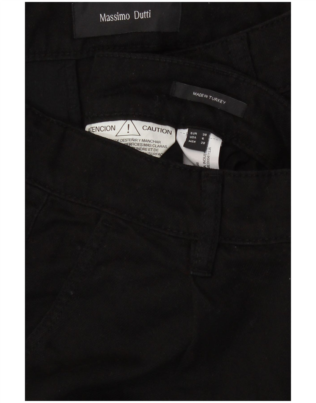 Massimo Dutti Pantalon décontracté droit pour femme EU 38 Small W28 L31 Noir