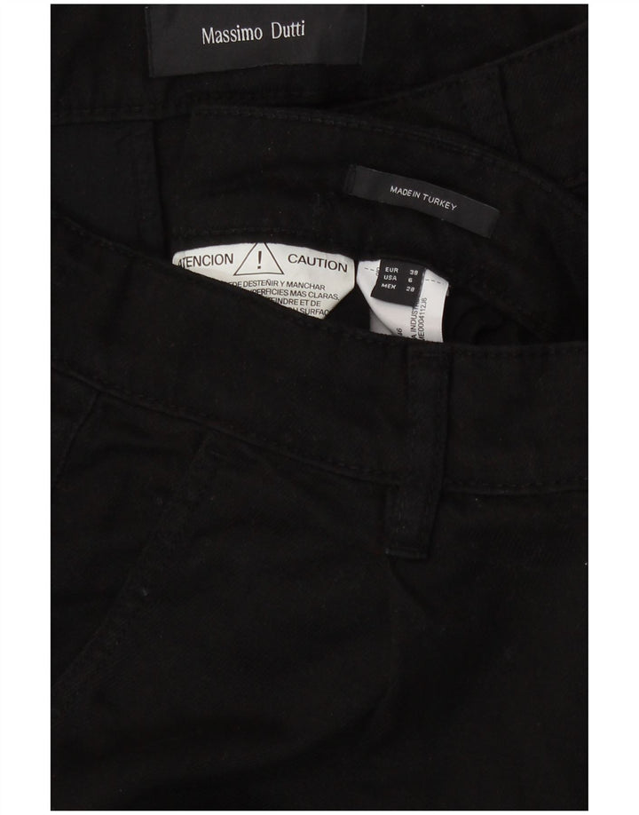 Massimo Dutti Pantalon décontracté droit pour femme EU 38 Small W28 L31 Noir