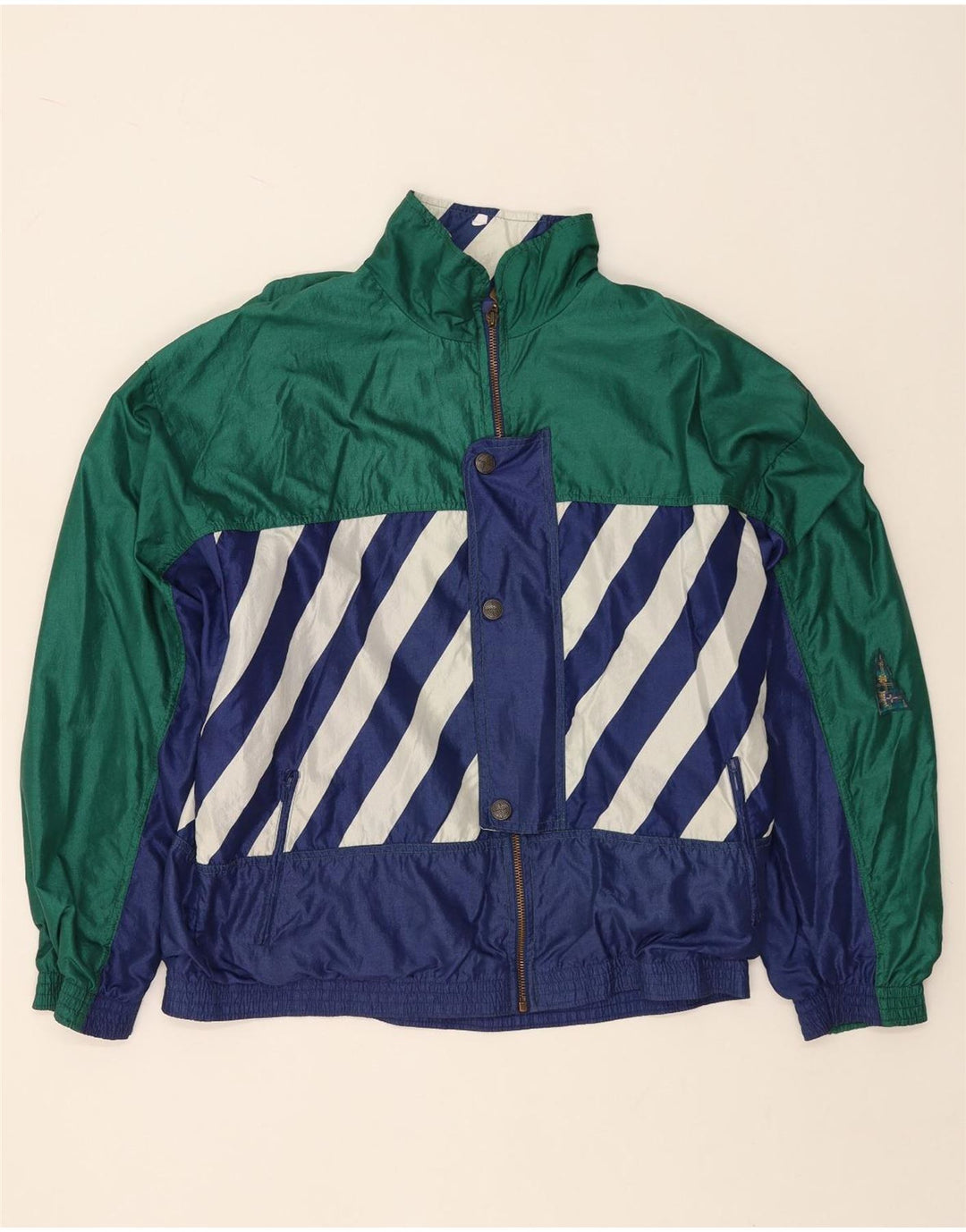 ATHLETA Veste de survêtement graphique pour femme UK 22 3XL Vert Colourblock