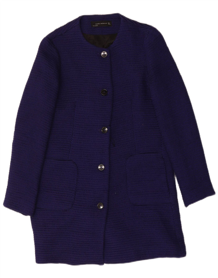 Zara Femme Pardessus UK 10 Petit Bleu Marine
