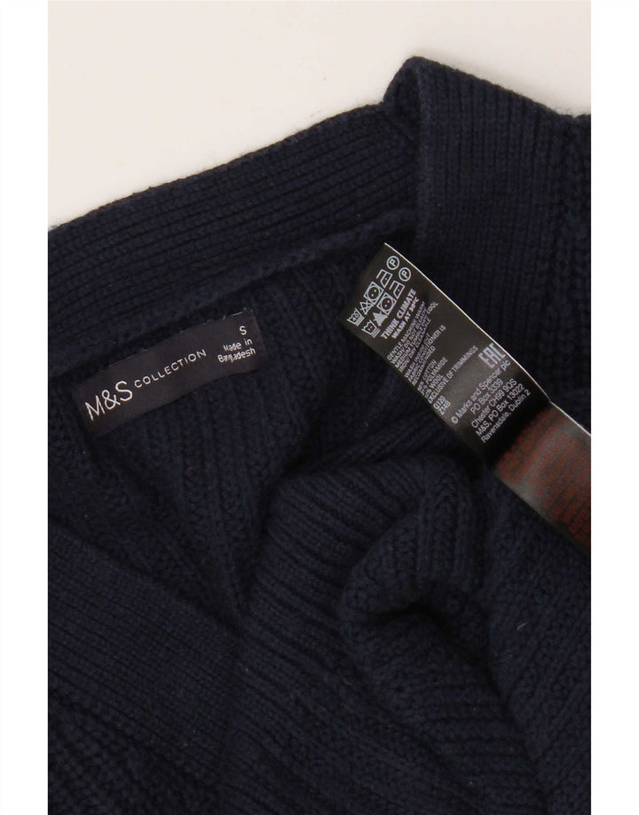 Marks & Spencer Pull cardigan court pour femme UK 10 Small Bleu marine