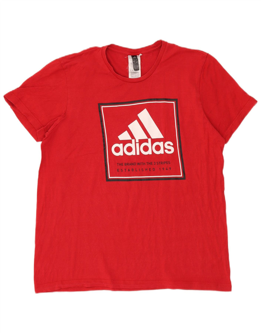 Adidas T-Shirt Graphique Homme Rouge Moyen Coton
