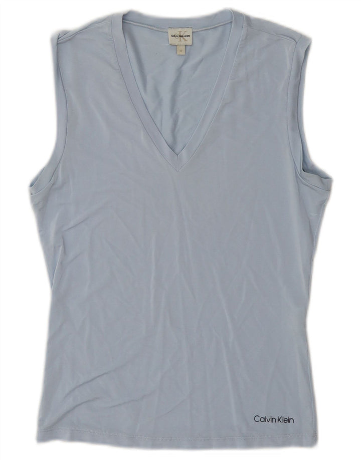 Calvin Klein Jeans Débardeur Femme UK 12 Bleu Moyen Viscose