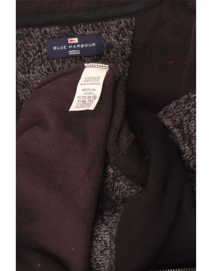 Marks & Spencer Veste de survêtement pour homme en acrylique moucheté noir moyen