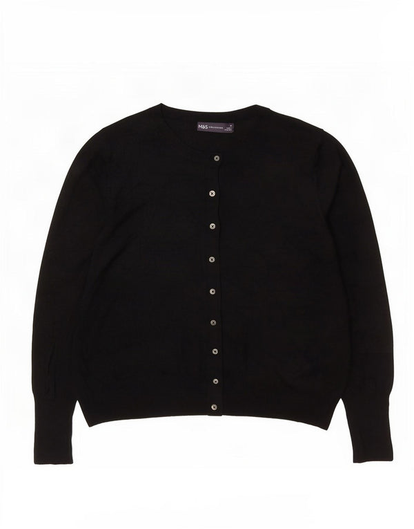 Marks & Spencer Pull Cardigan Femme UK 14 Large Viscose Noir